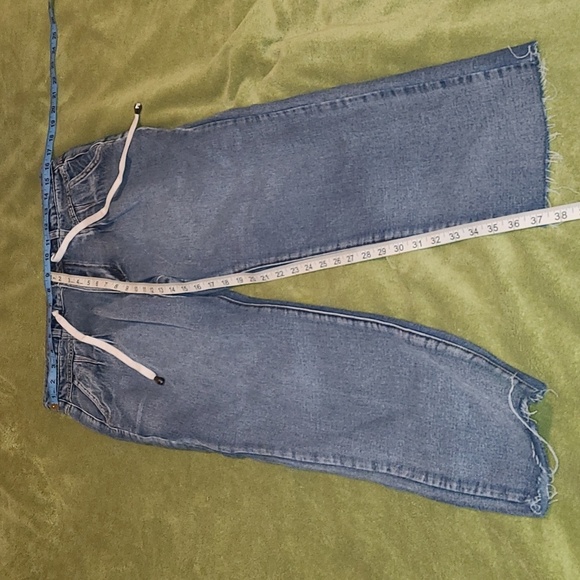 Blue Turtle Juniors Light Blue Washed Denim White Drawstring Waist Size 11 - Picture 3 of 12